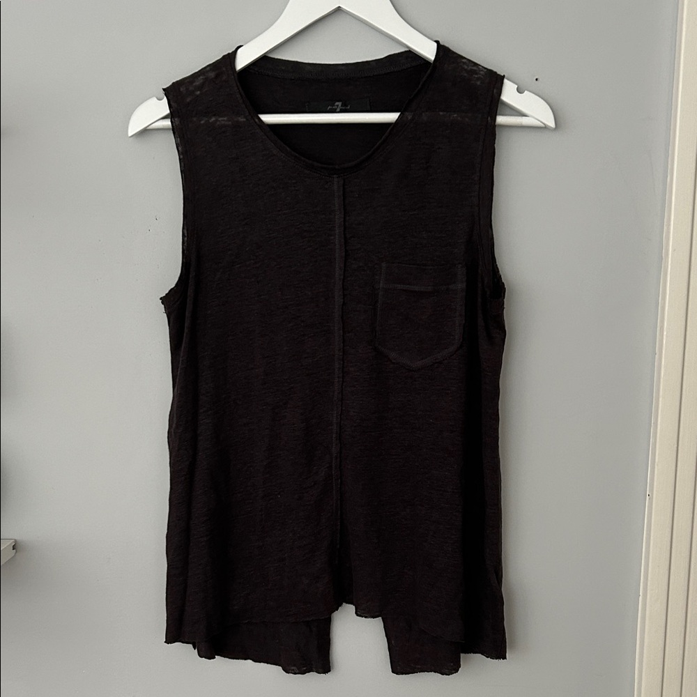 7 For All Mankind Black Tank Top